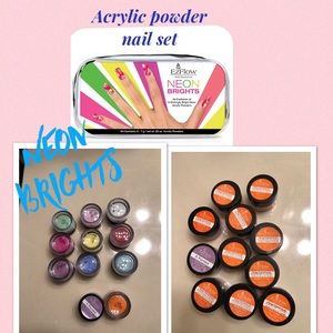 Rainbow candy colored acrylic powder set